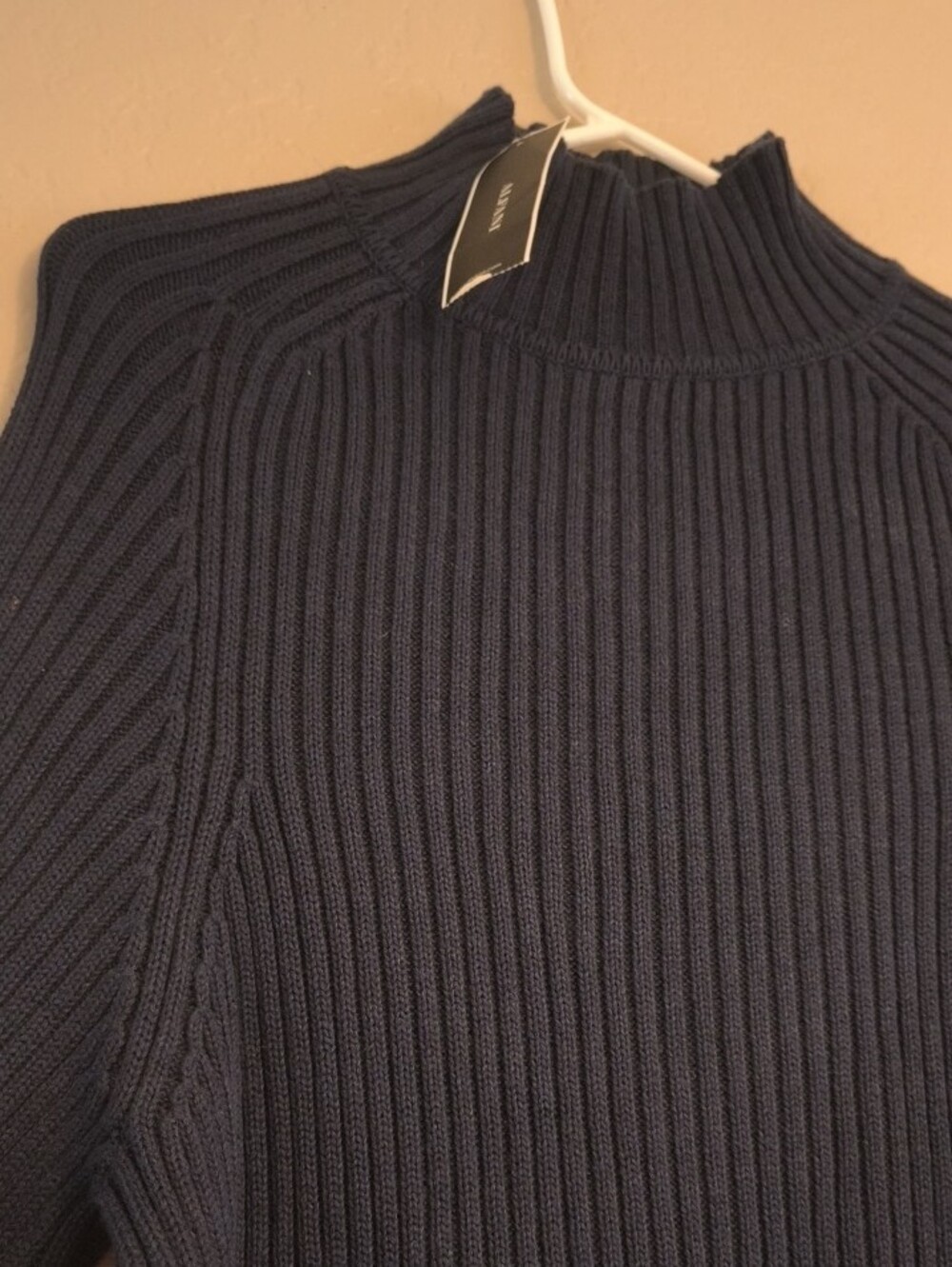 Alfani Navy Ribbed Sweater - Picture 2 of 6
